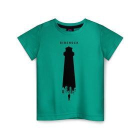 Детская футболка хлопок с принтом Биошок маяк в Екатеринбурге, 100% хлопок | круглый вырез горловины, полуприлегающий силуэт, длина до линии бедер | bioshock | burial at sea | биошок | большой папочка | букер | сестренки | элизабет