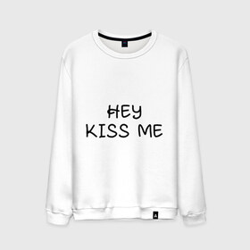 Мужской свитшот хлопок с принтом Hey kiss me в Екатеринбурге, 100% хлопок |  | Тематика изображения на принте: hey | kiss | love | me | девушка | любовь | меня | пара | парень | поцелуй | романтика | ты | эй