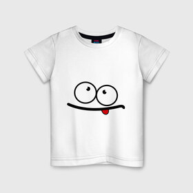 Детская футболка хлопок с принтом Смешная рожица в Екатеринбурге, 100% хлопок | круглый вырез горловины, полуприлегающий силуэт, длина до линии бедер | 