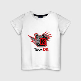 Детская футболка хлопок с принтом Team DK Dota2 в Екатеринбурге, 100% хлопок | круглый вырез горловины, полуприлегающий силуэт, длина до линии бедер | 
