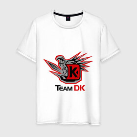 Мужская футболка хлопок с принтом Team DK Dota2 в Екатеринбурге, 100% хлопок | прямой крой, круглый вырез горловины, длина до линии бедер, слегка спущенное плечо. | 