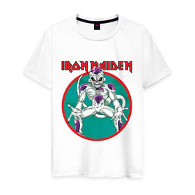 Мужская футболка хлопок с принтом Iron Maiden в Екатеринбурге, 100% хлопок | прямой крой, круглый вырез горловины, длина до линии бедер, слегка спущенное плечо. | Тематика изображения на принте: iron maiden