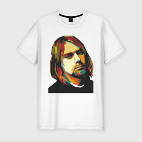 Мужская футболка премиум с принтом Nirvana в Екатеринбурге, 92% хлопок, 8% лайкра | приталенный силуэт, круглый вырез ворота, длина до линии бедра, короткий рукав | cobain | kurt | nirvana | кобейн | курт | нирвана