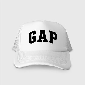 Кепка тракер с сеткой с принтом GAP Swag в Екатеринбурге, трикотажное полотно; задняя часть — сетка | длинный козырек, универсальный размер, пластиковая застежка | Тематика изображения на принте: gap | swag | сваг | свег | свэг