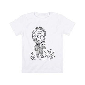 Детская футболка хлопок с принтом Робин Уильямс в Екатеринбурге, 100% хлопок | круглый вырез горловины, полуприлегающий силуэт, длина до линии бедер | robin williams | актер | робин уильямс