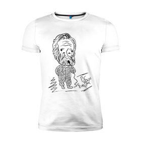 Мужская футболка премиум с принтом Робин Уильямс в Екатеринбурге, 92% хлопок, 8% лайкра | приталенный силуэт, круглый вырез ворота, длина до линии бедра, короткий рукав | robin williams | актер | робин уильямс