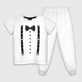 Детская пижама хлопок с принтом Галстук бабочка с черепами в Екатеринбурге, 100% хлопок |  брюки и футболка прямого кроя, без карманов, на брюках мягкая резинка на поясе и по низу штанин
 | бабочка