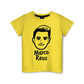 Детская футболка хлопок с принтом Reus в Екатеринбурге, 100% хлопок | круглый вырез горловины, полуприлегающий силуэт, длина до линии бедер | германия | голова | лицо | марко | ройс | футбол