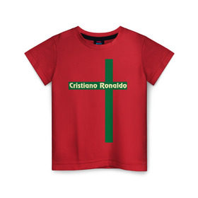 Детская футболка хлопок с принтом Cristiano Ronaldo в Екатеринбурге, 100% хлопок | круглый вырез горловины, полуприлегающий силуэт, длина до линии бедер | cristiano | ronaldo | криштиану | мадрид | реал | роналду | сборная | флаг | футбол