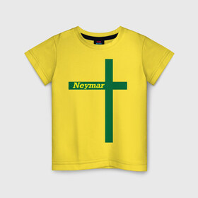 Детская футболка хлопок с принтом Neymar в Екатеринбурге, 100% хлопок | круглый вырез горловины, полуприлегающий силуэт, длина до линии бедер | Тематика изображения на принте: бразилия | неймар