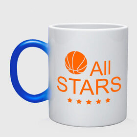 Кружка хамелеон с принтом All stars (баскетбол) в Екатеринбурге, керамика | меняет цвет при нагревании, емкость 330 мл | basketball | все | звезды | мяч