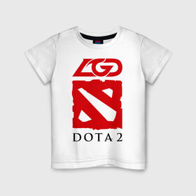Детская футболка хлопок с принтом Dota 2 LGD-gaming в Екатеринбурге, 100% хлопок | круглый вырез горловины, полуприлегающий силуэт, длина до линии бедер | Тематика изображения на принте: dota | gaming | lgd | дота