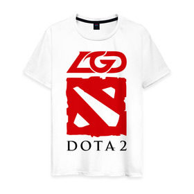 Мужская футболка хлопок с принтом Dota 2 LGD-gaming в Екатеринбурге, 100% хлопок | прямой крой, круглый вырез горловины, длина до линии бедер, слегка спущенное плечо. | dota | gaming | lgd | дота