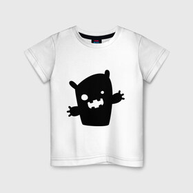 Детская футболка хлопок с принтом Маленький монстрик в Екатеринбурге, 100% хлопок | круглый вырез горловины, полуприлегающий силуэт, длина до линии бедер | 