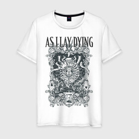 Мужская футболка хлопок с принтом As I Lay Dying в Екатеринбурге, 100% хлопок | прямой крой, круглый вырез горловины, длина до линии бедер, слегка спущенное плечо. | Тематика изображения на принте: as | dying | lay