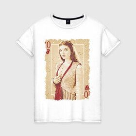 Женская футболка хлопок с принтом Игра Престолов в Екатеринбурге, 100% хлопок | прямой крой, круглый вырез горловины, длина до линии бедер, слегка спущенное плечо | 