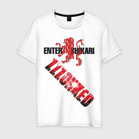 Мужская футболка хлопок с принтом Enter Shikari в Екатеринбурге, 100% хлопок | прямой крой, круглый вырез горловины, длина до линии бедер, слегка спущенное плечо. | enter | shikari | zonked | zzzonked