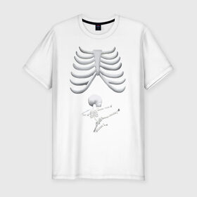 Мужская футболка премиум с принтом Скелет каратист в Екатеринбурге, 92% хлопок, 8% лайкра | приталенный силуэт, круглый вырез ворота, длина до линии бедра, короткий рукав | каратэ | скелет