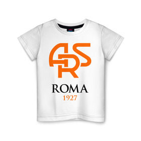 Детская футболка хлопок с принтом FC Roma Sign в Екатеринбурге, 100% хлопок | круглый вырез горловины, полуприлегающий силуэт, длина до линии бедер | 1927 | ars | club | fc | football | roma | клуб | рим | фк | футбол