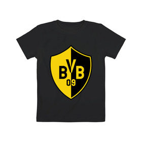 Детская футболка хлопок с принтом FC Borussia Dortmund Shield в Екатеринбурге, 100% хлопок | круглый вырез горловины, полуприлегающий силуэт, длина до линии бедер | borussia | dortmund | fc | football | shield | клуб | фк | футбол