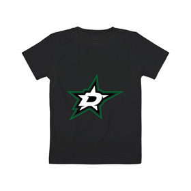 Детская футболка хлопок с принтом HC Dallas Stars в Екатеринбурге, 100% хлопок | круглый вырез горловины, полуприлегающий силуэт, длина до линии бедер | club | dallas | hockey | stars | клуб | хоккей