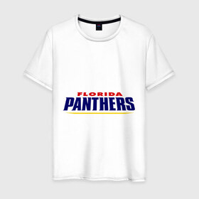 Мужская футболка хлопок с принтом HC Florida Panthers Sign в Екатеринбурге, 100% хлопок | прямой крой, круглый вырез горловины, длина до линии бедер, слегка спущенное плечо. | club | florida | hockey | panthers | клуб | хоккей