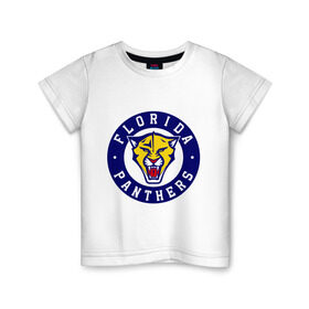 Детская футболка хлопок с принтом HC Florida Panthers в Екатеринбурге, 100% хлопок | круглый вырез горловины, полуприлегающий силуэт, длина до линии бедер | club | florida | hockey | panthers | клуб | хоккей