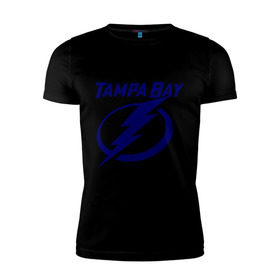 Мужская футболка премиум с принтом HC Tampa Bay в Екатеринбурге, 92% хлопок, 8% лайкра | приталенный силуэт, круглый вырез ворота, длина до линии бедра, короткий рукав | bay | club | hockey | tampa | клуб | хоккей