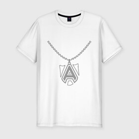 Мужская футболка премиум с принтом Dota 2 Alliance медальон в Екатеринбурге, 92% хлопок, 8% лайкра | приталенный силуэт, круглый вырез ворота, длина до линии бедра, короткий рукав | alliance | dota | dota2 | альянс | дота | дота2 | логотип | цепь