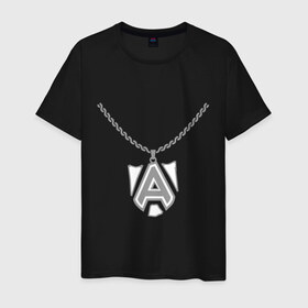 Мужская футболка хлопок с принтом Dota 2 Alliance медальон в Екатеринбурге, 100% хлопок | прямой крой, круглый вырез горловины, длина до линии бедер, слегка спущенное плечо. | alliance | dota | dota2 | альянс | дота | дота2 | логотип | цепь