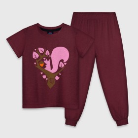 Детская пижама хлопок с принтом Белочка в Екатеринбурге, 100% хлопок |  брюки и футболка прямого кроя, без карманов, на брюках мягкая резинка на поясе и по низу штанин
 | белка | ветка | дерево | дуб | желудь | милый | сердце
