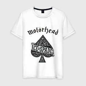 Мужская футболка хлопок с принтом Motorhead ace of spades в Екатеринбурге, 100% хлопок | прямой крой, круглый вырез горловины, длина до линии бедер, слегка спущенное плечо. | motorhead