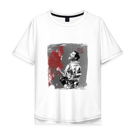 Мужская футболка хлопок Oversize с принтом Фредди в Екатеринбурге, 100% хлопок | свободный крой, круглый ворот, “спинка” длиннее передней части | queen | меломанам | музыка | рок | фрэдди меркьюри
