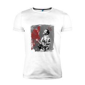 Мужская футболка премиум с принтом Фредди в Екатеринбурге, 92% хлопок, 8% лайкра | приталенный силуэт, круглый вырез ворота, длина до линии бедра, короткий рукав | queen | меломанам | музыка | рок | фрэдди меркьюри