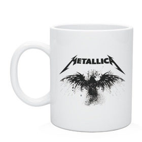 Кружка с принтом Metallica в Екатеринбурге, керамика | объем — 330 мл, диаметр — 80 мм. Принт наносится на бока кружки, можно сделать два разных изображения | metallica | музыка | рок