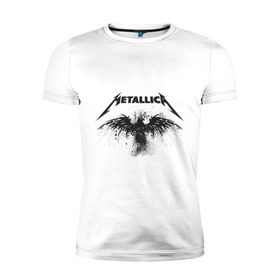 Мужская футболка премиум с принтом Metallica в Екатеринбурге, 92% хлопок, 8% лайкра | приталенный силуэт, круглый вырез ворота, длина до линии бедра, короткий рукав | metallica | музыка | рок