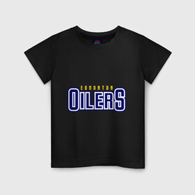 Детская футболка хлопок с принтом HC Edmonton Oilers Sign в Екатеринбурге, 100% хлопок | круглый вырез горловины, полуприлегающий силуэт, длина до линии бедер | Тематика изображения на принте: club | edmonton | hc | hockey | oilers | хоккей