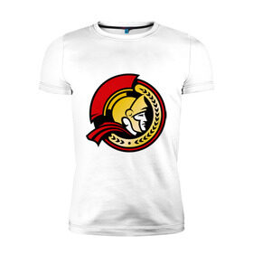 Мужская футболка премиум с принтом HC Ottawa Senators Alternative в Екатеринбурге, 92% хлопок, 8% лайкра | приталенный силуэт, круглый вырез ворота, длина до линии бедра, короткий рукав | alternative | club | hockey | ottawa | senators | золото | хоккей