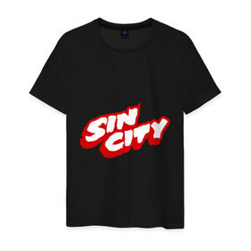 Мужская футболка хлопок с принтом Sin City в Екатеринбурге, 100% хлопок | прямой крой, круглый вырез горловины, длина до линии бедер, слегка спущенное плечо. | city | sin | sin city | город грехов | грех