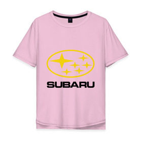 Мужская футболка хлопок Oversize с принтом Subaru Logo в Екатеринбурге, 100% хлопок | свободный крой, круглый ворот, “спинка” длиннее передней части | logo | subaru | автомобиль | логотип | марка | субару