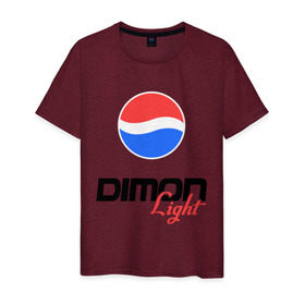 Мужская футболка хлопок с принтом Дима Лайт в Екатеринбурге, 100% хлопок | прямой крой, круглый вырез горловины, длина до линии бедер, слегка спущенное плечо. | dimon | light | pepsi | дима | димон | дмитрий | лайт | пепси | пэпси