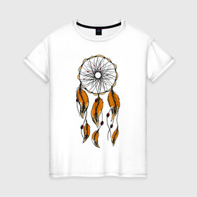 Женская футболка хлопок с принтом Ловец снов в Екатеринбурге, 100% хлопок | прямой крой, круглый вырез горловины, длина до линии бедер, слегка спущенное плечо | 