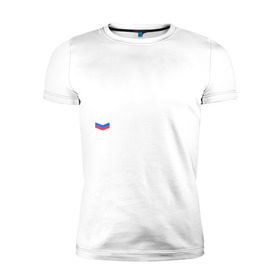 Мужская футболка премиум с принтом Полиция в Екатеринбурге, 92% хлопок, 8% лайкра | приталенный силуэт, круглый вырез ворота, длина до линии бедра, короткий рукав | милиция | патриот | россия | триколор
