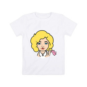 Детская футболка хлопок с принтом Мерлин Монро faceq в Екатеринбурге, 100% хлопок | круглый вырез горловины, полуприлегающий силуэт, длина до линии бедер | faceq | знаменитость | мерилин | мерлин монро