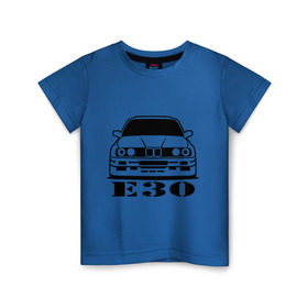 Детская футболка хлопок с принтом e30 в Екатеринбурге, 100% хлопок | круглый вырез горловины, полуприлегающий силуэт, длина до линии бедер | bmw | e30 | автомобиль | бмв | е30 | машина