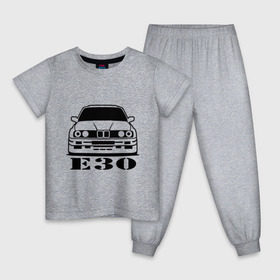 Детская пижама хлопок с принтом e30 в Екатеринбурге, 100% хлопок |  брюки и футболка прямого кроя, без карманов, на брюках мягкая резинка на поясе и по низу штанин
 | bmw | e30 | автомобиль | бмв | е30 | машина