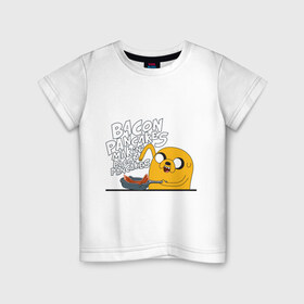 Детская футболка хлопок с принтом Makin` Bacon Pancakes в Екатеринбурге, 100% хлопок | круглый вырез горловины, полуприлегающий силуэт, длина до линии бедер | Тематика изображения на принте: джейк