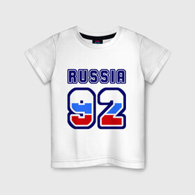 Детская футболка хлопок с принтом Russia - 92 (Севастополь) в Екатеринбурге, 100% хлопок | круглый вырез горловины, полуприлегающий силуэт, длина до линии бедер | 