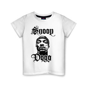 Детская футболка хлопок с принтом Snoop Dogg в Екатеринбурге, 100% хлопок | круглый вырез горловины, полуприлегающий силуэт, длина до линии бедер | rap | snoop dogg | музыка | рэп | снуп дог