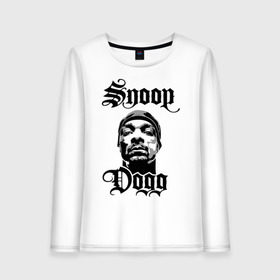 Женский лонгслив хлопок с принтом Snoop Dogg в Екатеринбурге, 100% хлопок |  | rap | snoop dogg | музыка | рэп | снуп дог